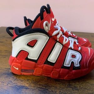 Youth Nike Air 2018 More Uptempo QS PS University Red Shoes Size 13C CD9403-600